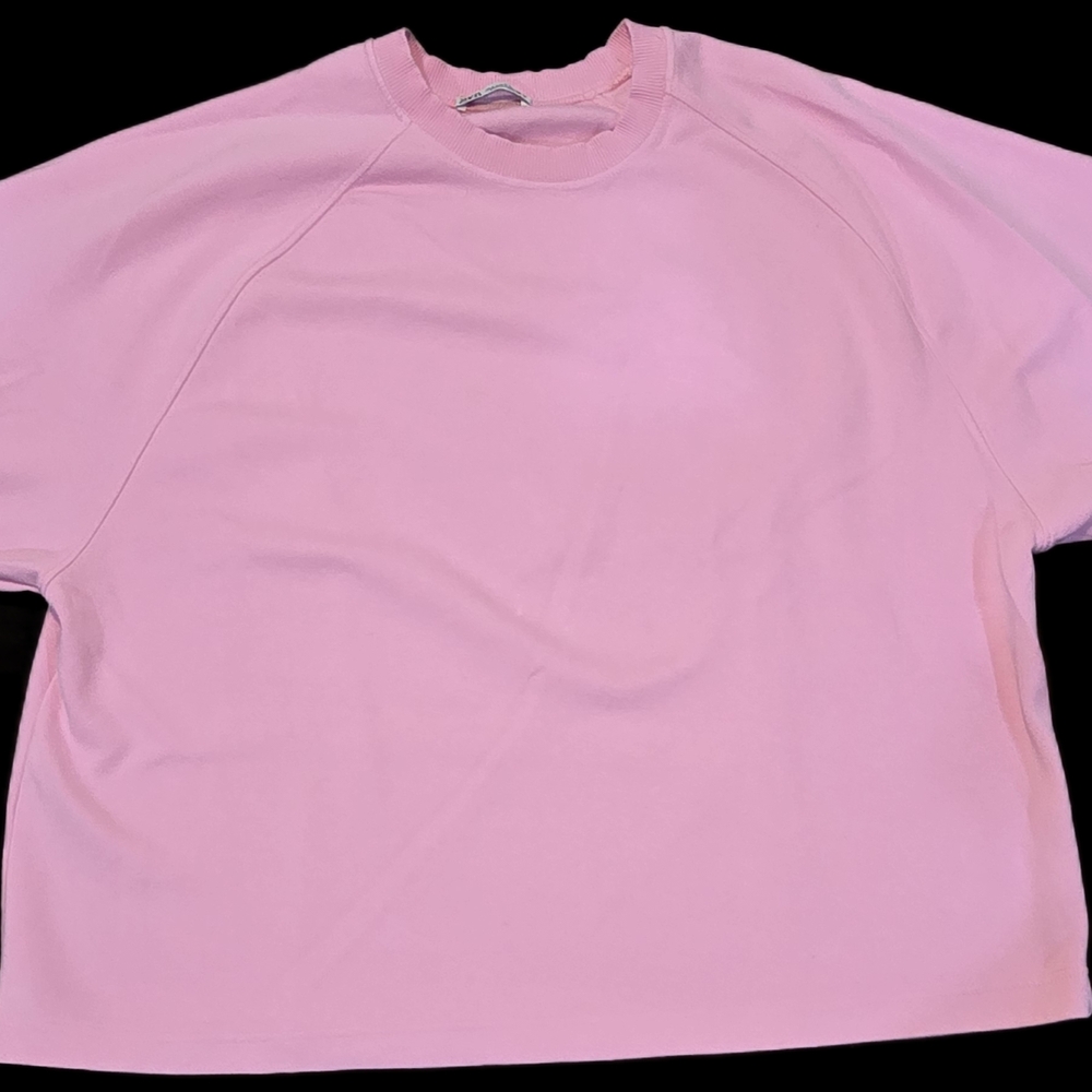 Zara Soft Pink Ribbed Crewneck